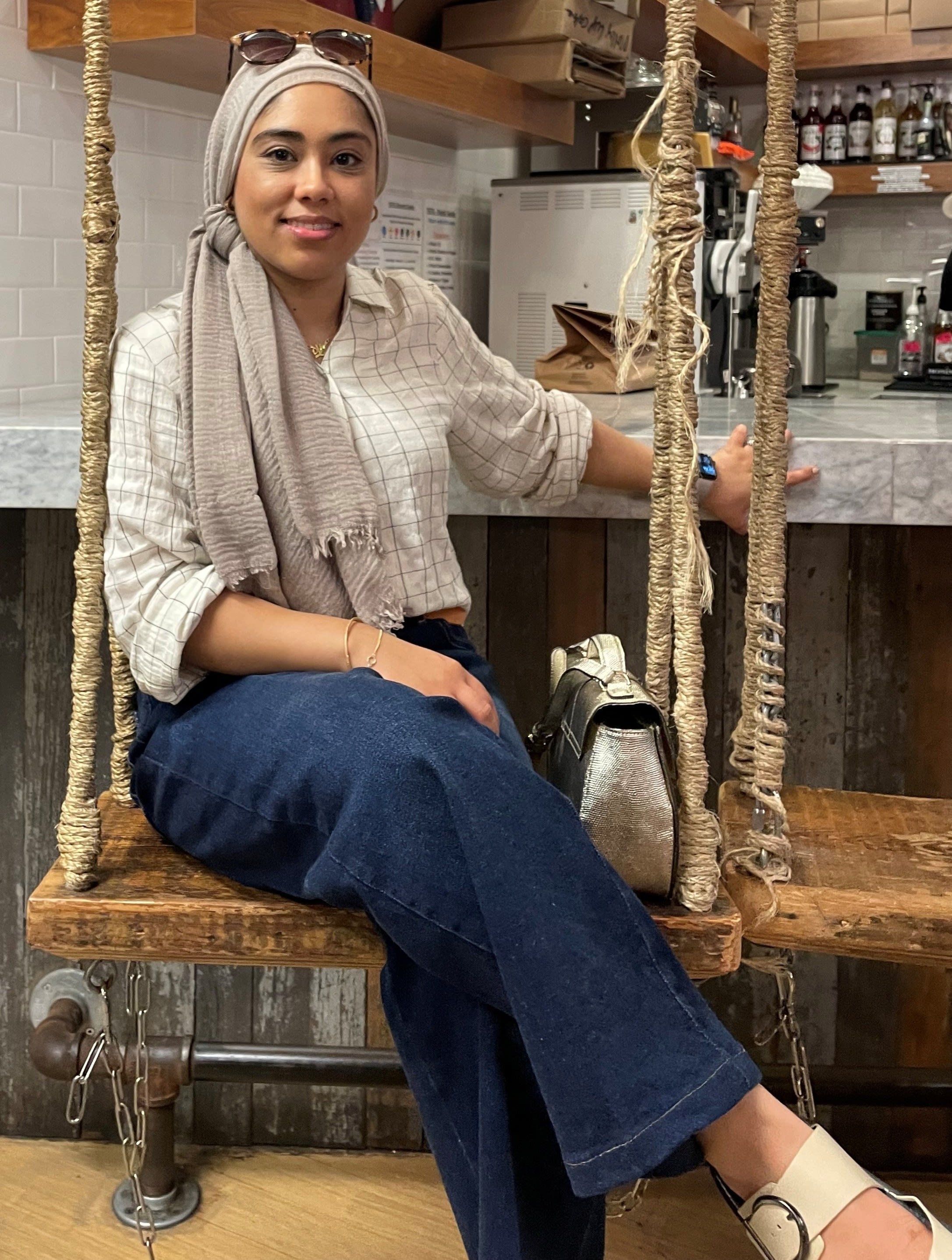 Ammaarah relaxing in a coffee shop