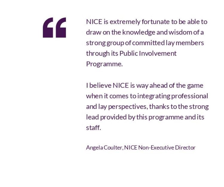 Quote from Angela Coulter, Non-executive director on the benefits of the Public Involvement Programme